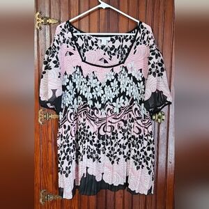 Dressbarn Pink and Black Floral Dress